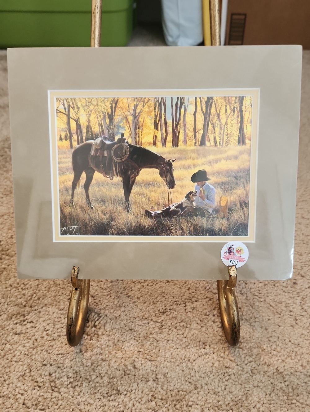 NWT "The Lunch Box" Tim Cox Horse Cowboy Western Art Vintage Americana 8x10